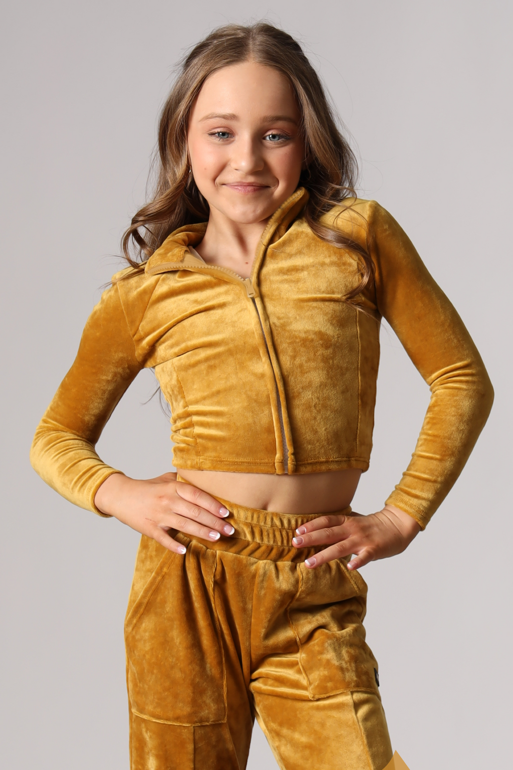 Luxe Cropped Track Jacket - 24K | Tiger Friday Dancewear