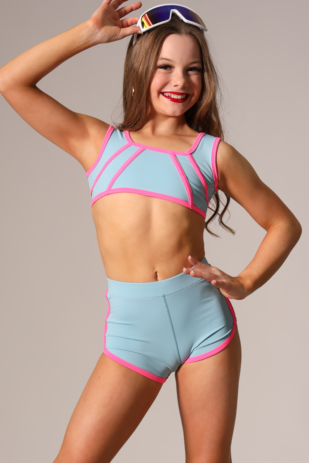 Dancewear crop top and shorts sales