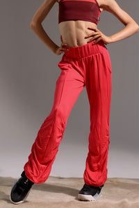 Mad Rouche Wide Leg Pant - Cherry - FINAL SALE