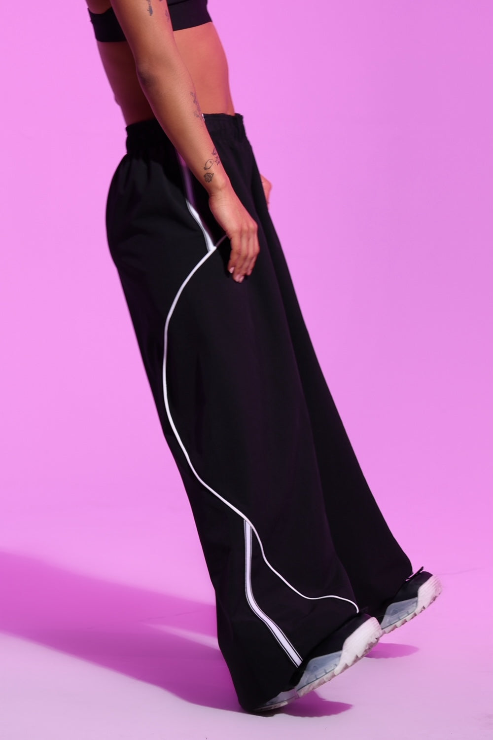 Disconnect Wide Leg Joggers - Black | Tiger Friday Dancewear