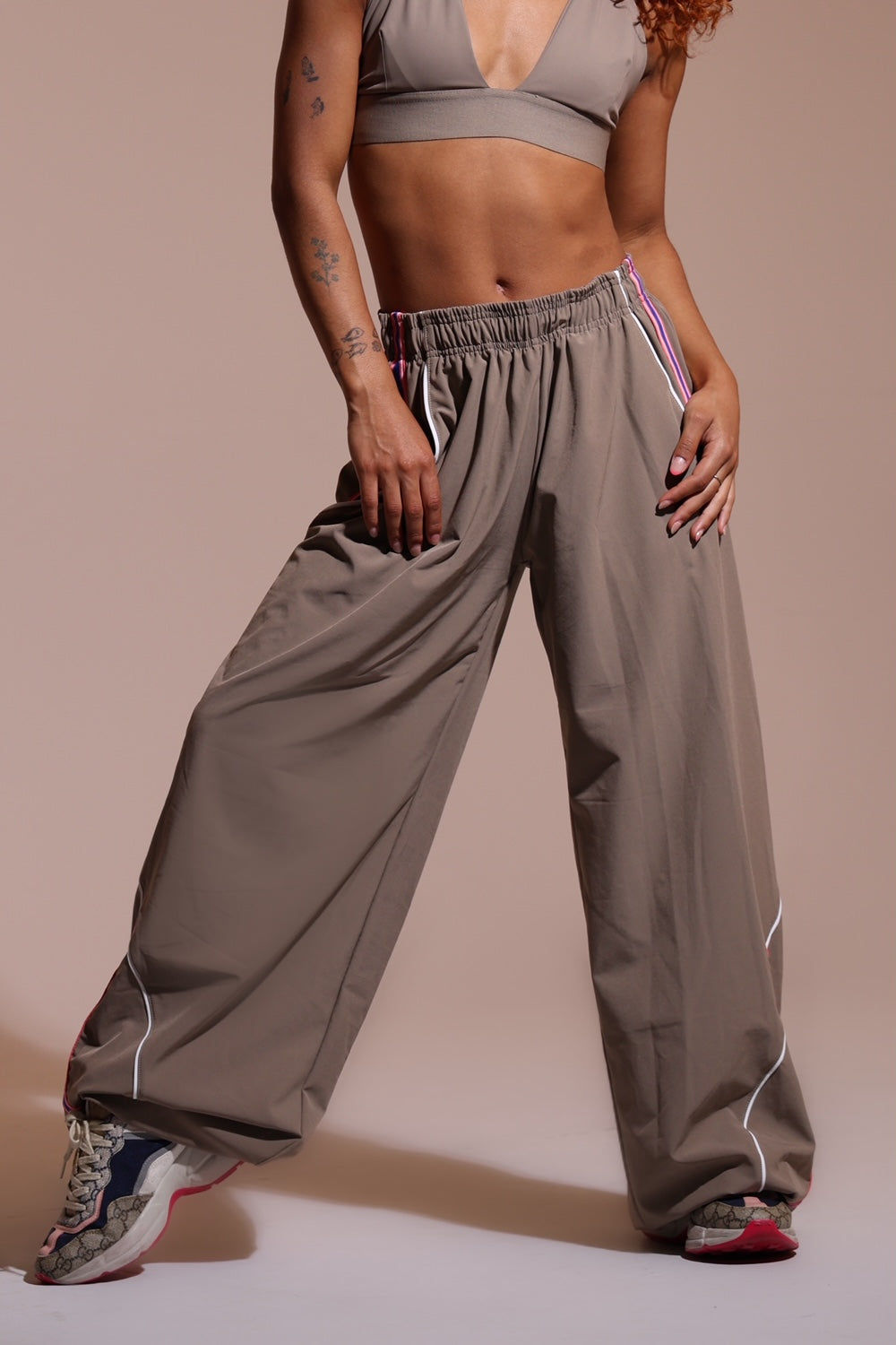 Disconnect Wide Leg Joggers - Dune | Tiger Friday Dancewear