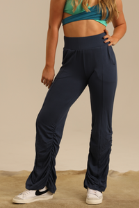 Mad Rouche Wide Leg Pant - Navy