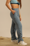 Mad Rouche Wide Leg Pant - Steel