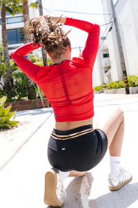 Mesh Well Top - Cherry