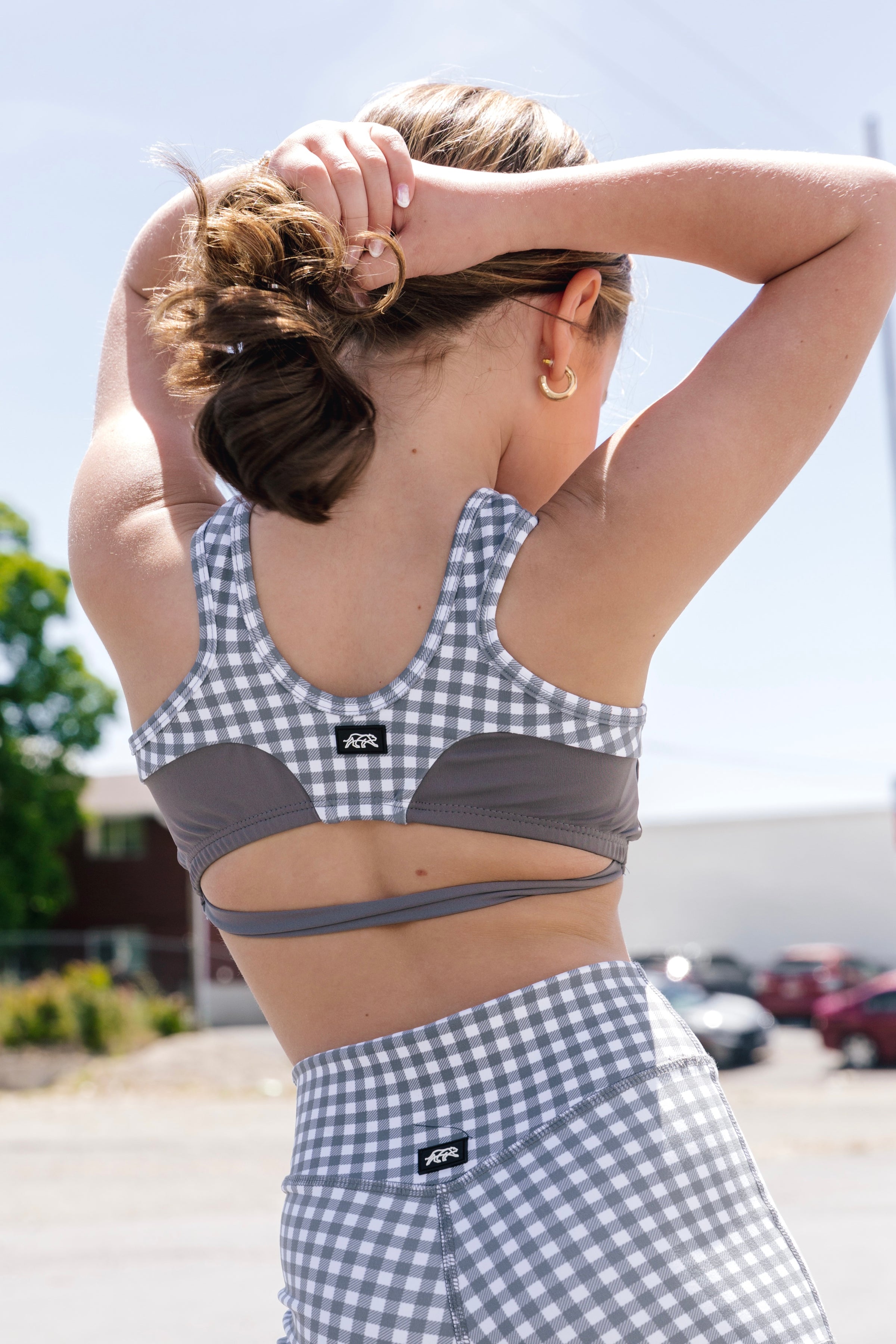 Frisco Crop - Pewter Gingham