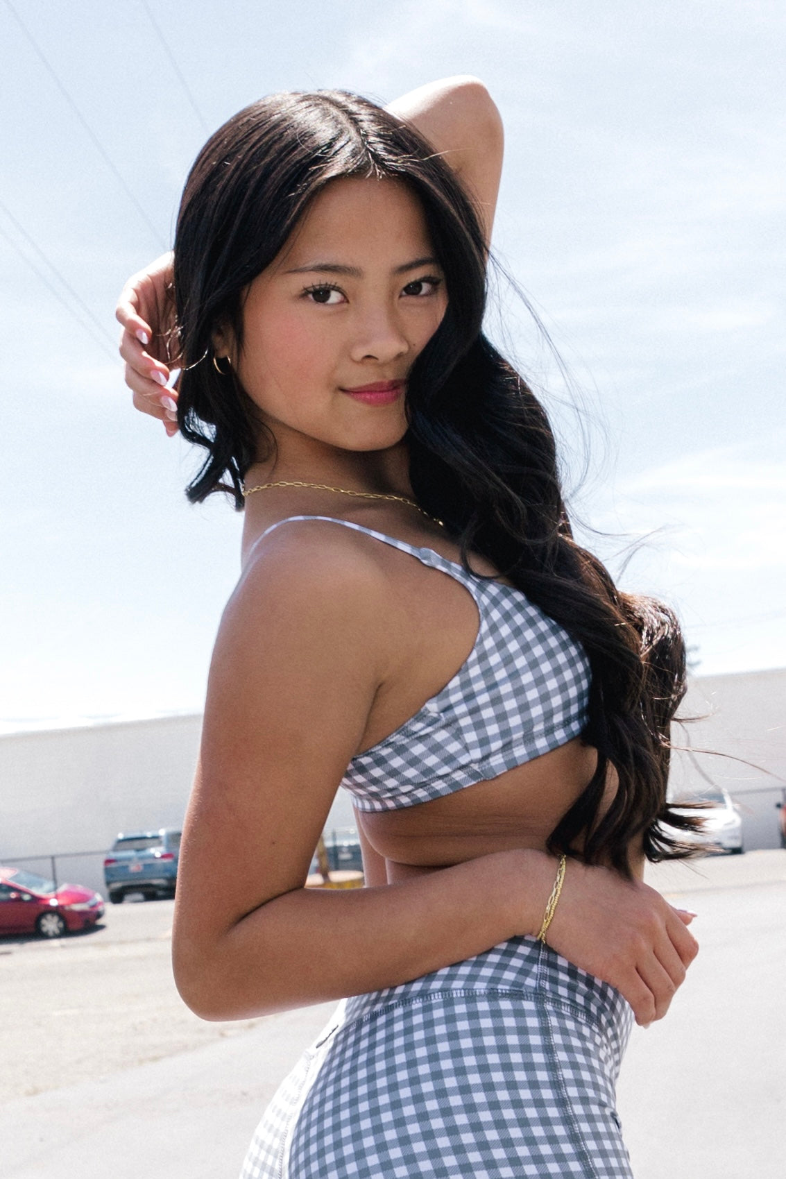 True Cami Bra - Pewter Gingham