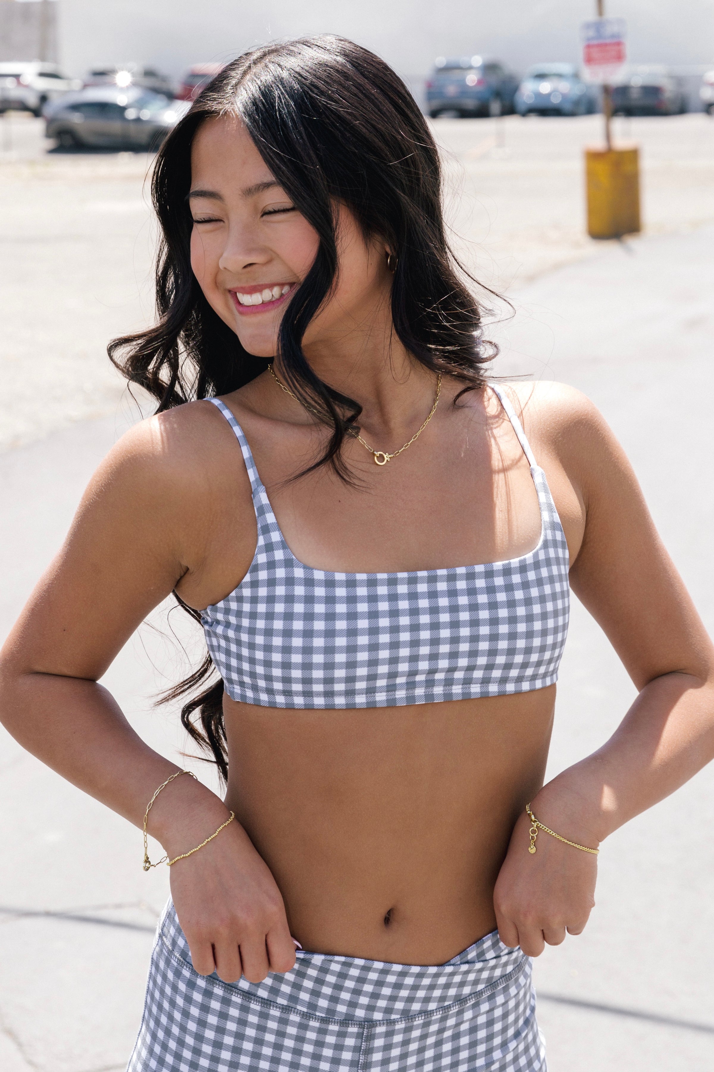 True Cami Bra - Pewter Gingham