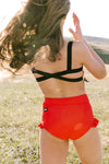 Sage Reversible Crop Top - Cherry/Tiger