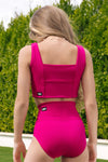 Lennon Crop Top - Raspberry