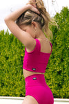 Lennon Crop Top - Raspberry