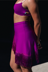 Queens Fringe Wrap - Mulberry