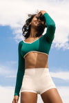 Heavenly Long Sleeve Crop - Ivy