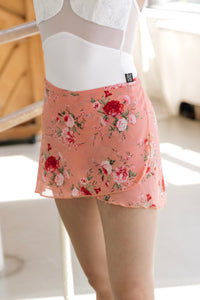 Chiffon Ballet Skirt - Peach Floral