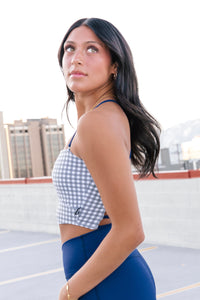 Morgan Crop Top 2.0 - Pewter Gingham