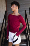 Selen Boat Neck Tee - Garnet