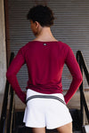 Selen Boat Neck Tee - Garnet