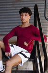 Selen Boat Neck Tee - Garnet