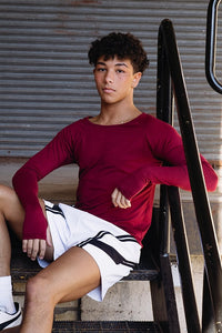 Selen Boat Neck Tee - Garnet