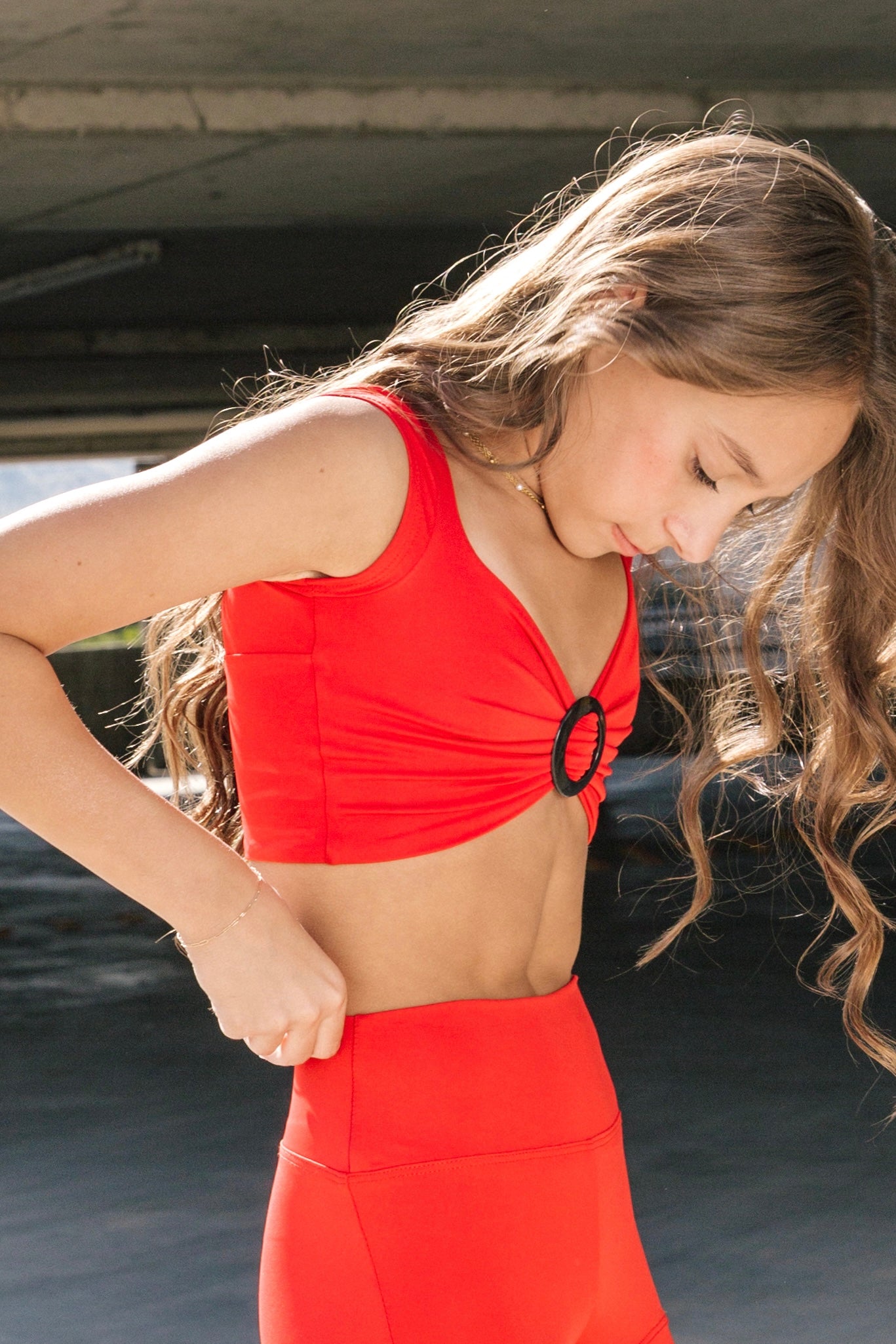 In The Loop Crop - Cherry | Tiger Friday Dancewear – TigerFriday