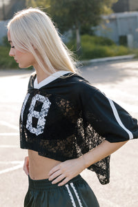 Cropped Lace Jersey - 8 Ball