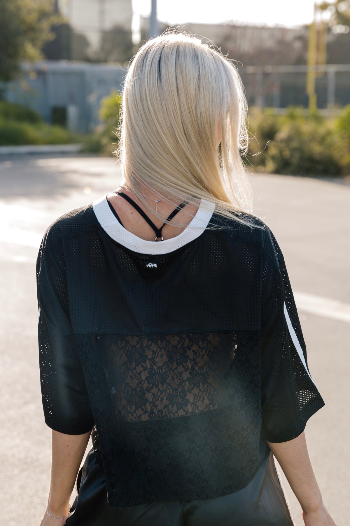Cropped Lace Jersey - 8 Ball