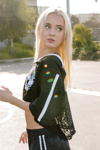 Cropped Lace Jersey - 8 Ball