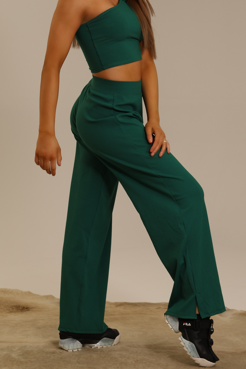 Create Wide Leg Pant - Evergreen