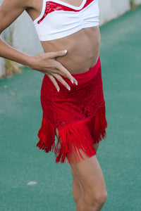 Rosa Lace Ballroom Skirt 2.0 - Cherry