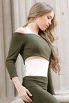Barre Sweater Top - Olive