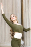 Barre Sweater Top - Olive