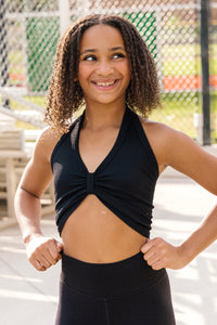 Southern Cinch Crop Top - Black