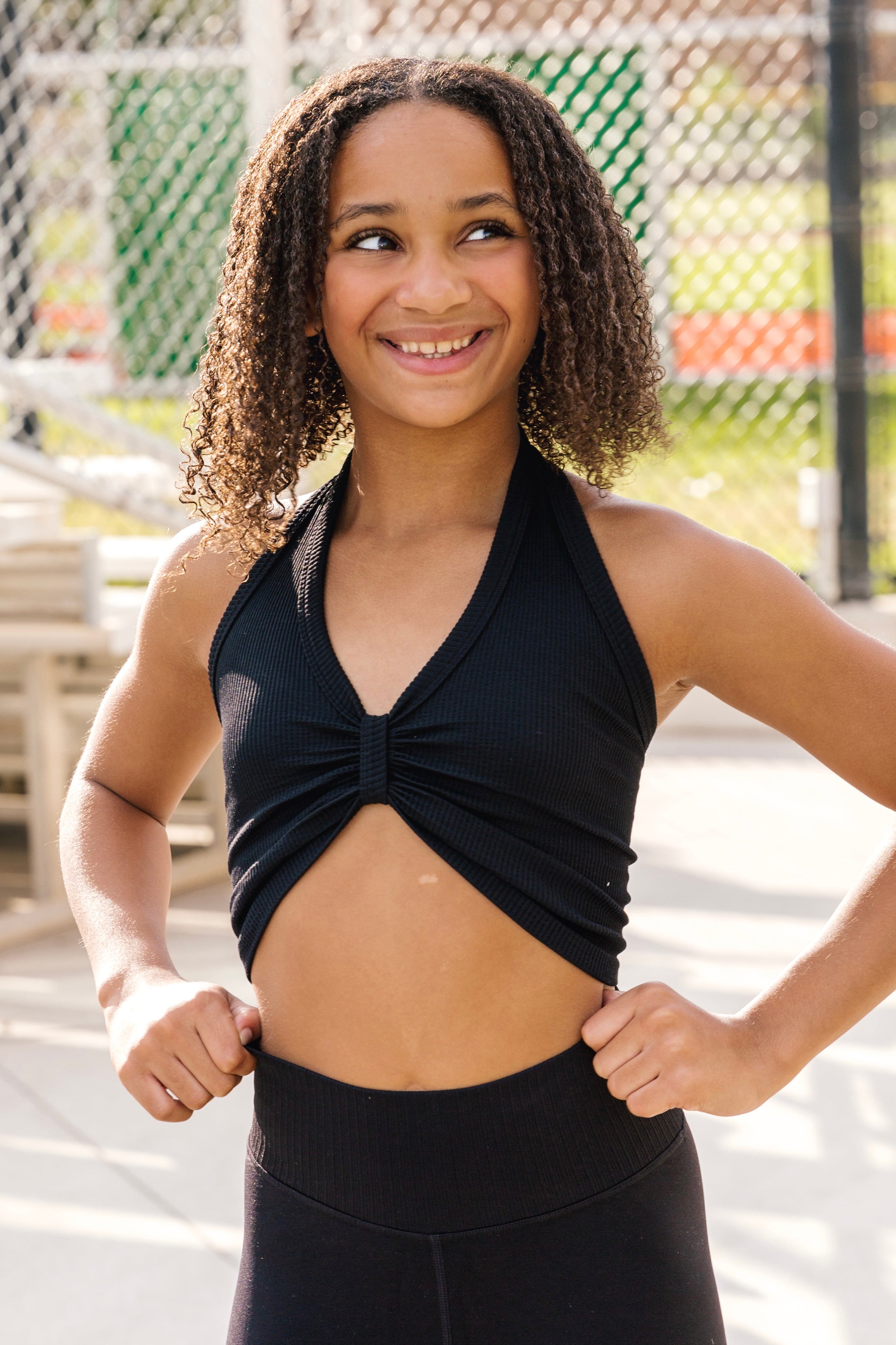 Southern Cinch Crop Top - Black