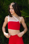 Natalie Crop Top - Cherry Ice