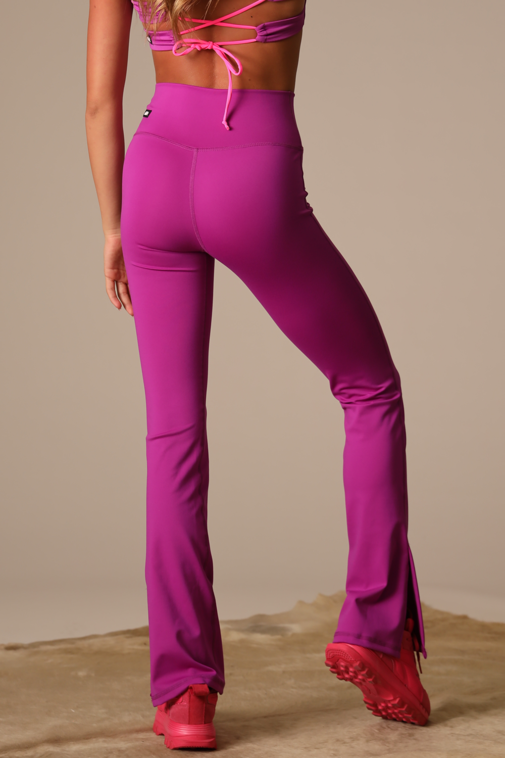 wholesale Fur inside Thermal leggings D.purple