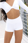 Ribbed Shortie Shocks - White