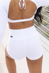 Ribbed Shortie Shocks - White