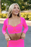 La Rêve Long Sleeve Crop - Hot Tamale