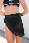 Latina Mesh Fringe Wrap - Black