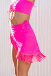 Latina Mesh Fringe Wrap - Hot Punk