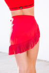 Latina Mesh Fringe Wrap - Cherry