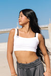Boston Cropped Tank - White