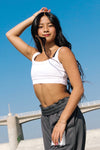 Boston Cropped Tank - White