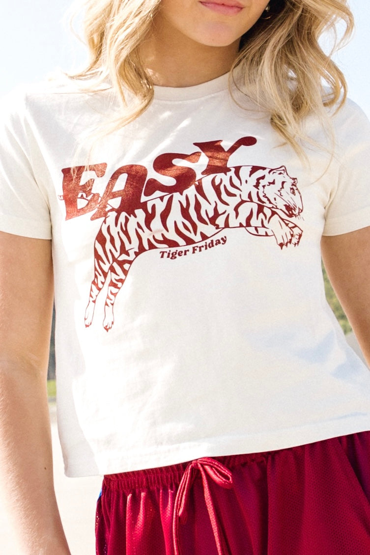 Easy Tiger Cropped Tee - Cream