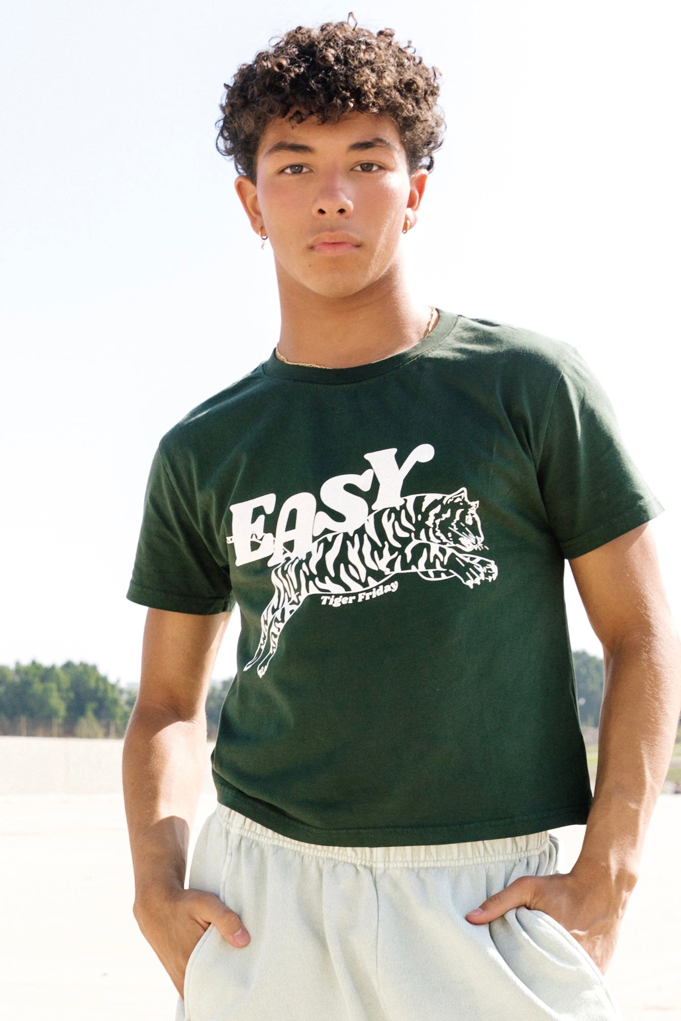 Easy Tiger Cropped Tee - Forest