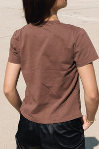 Easy Tiger Cropped Tee - Brown