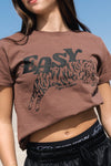 Easy Tiger Cropped Tee - Brown