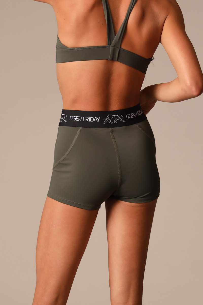 TF Sport Logo Shorts - Moss - FINAL SALE
