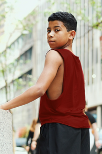 (pre)Loved TeeMotion Sleeveless Fitted Tee - Maroon - FINAL SALE