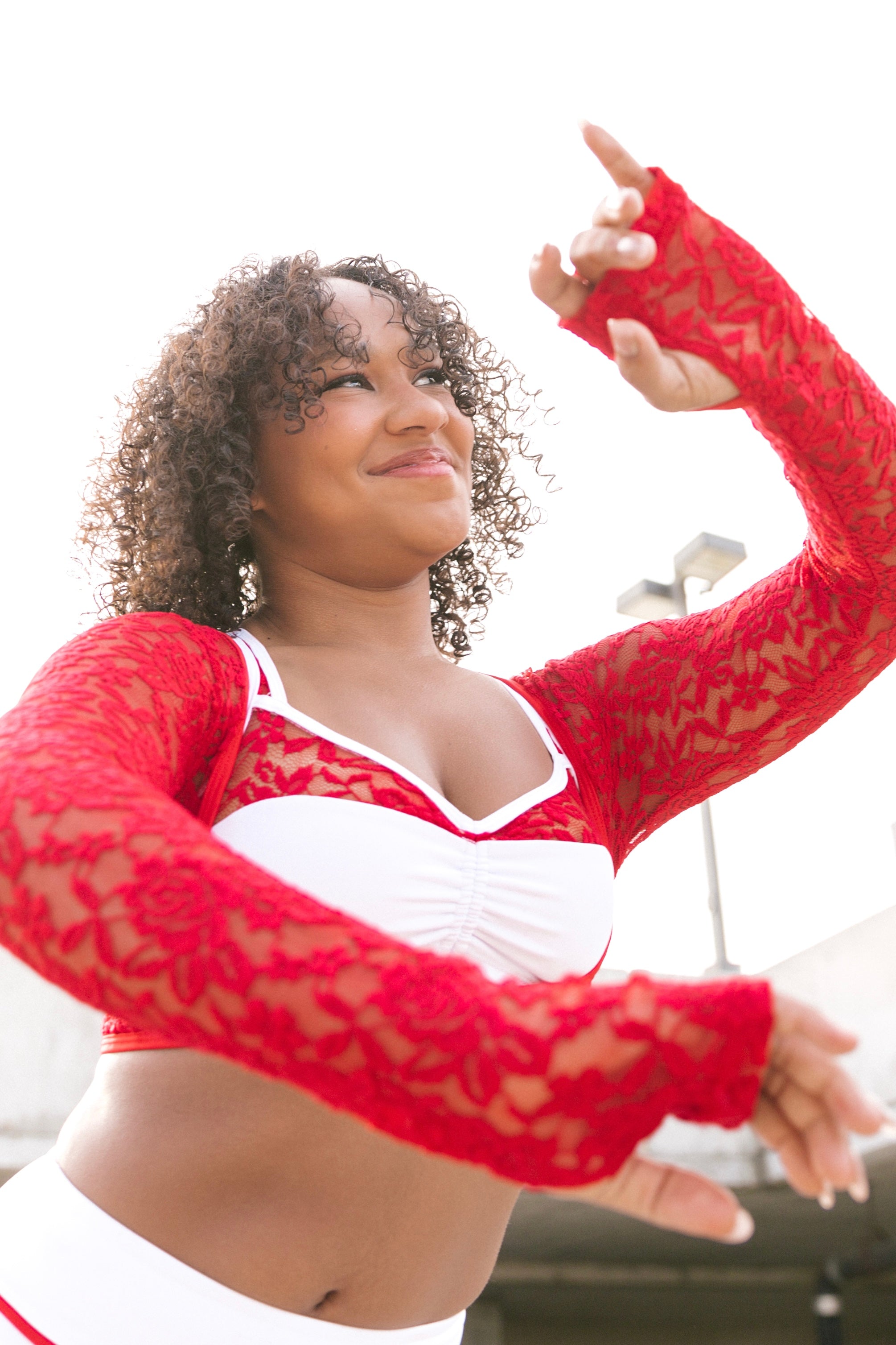 Ozzie Lace Shrug - Cherry