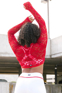 Ozzie Lace Shrug - Cherry